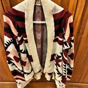 Pink Republic Cream and Red Aztec Cardigan